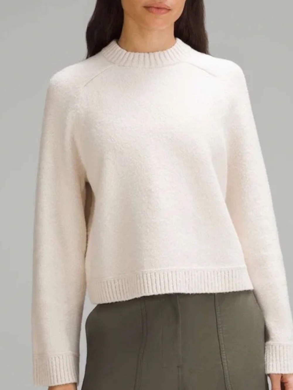 Lululemon brushed cotton merino blend crewneck sweater